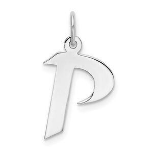 Sterling Silver Karlie Collection Artisan Block Initial Charm Letter P